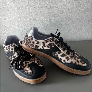 Leopard Print Sneakers with Black Details